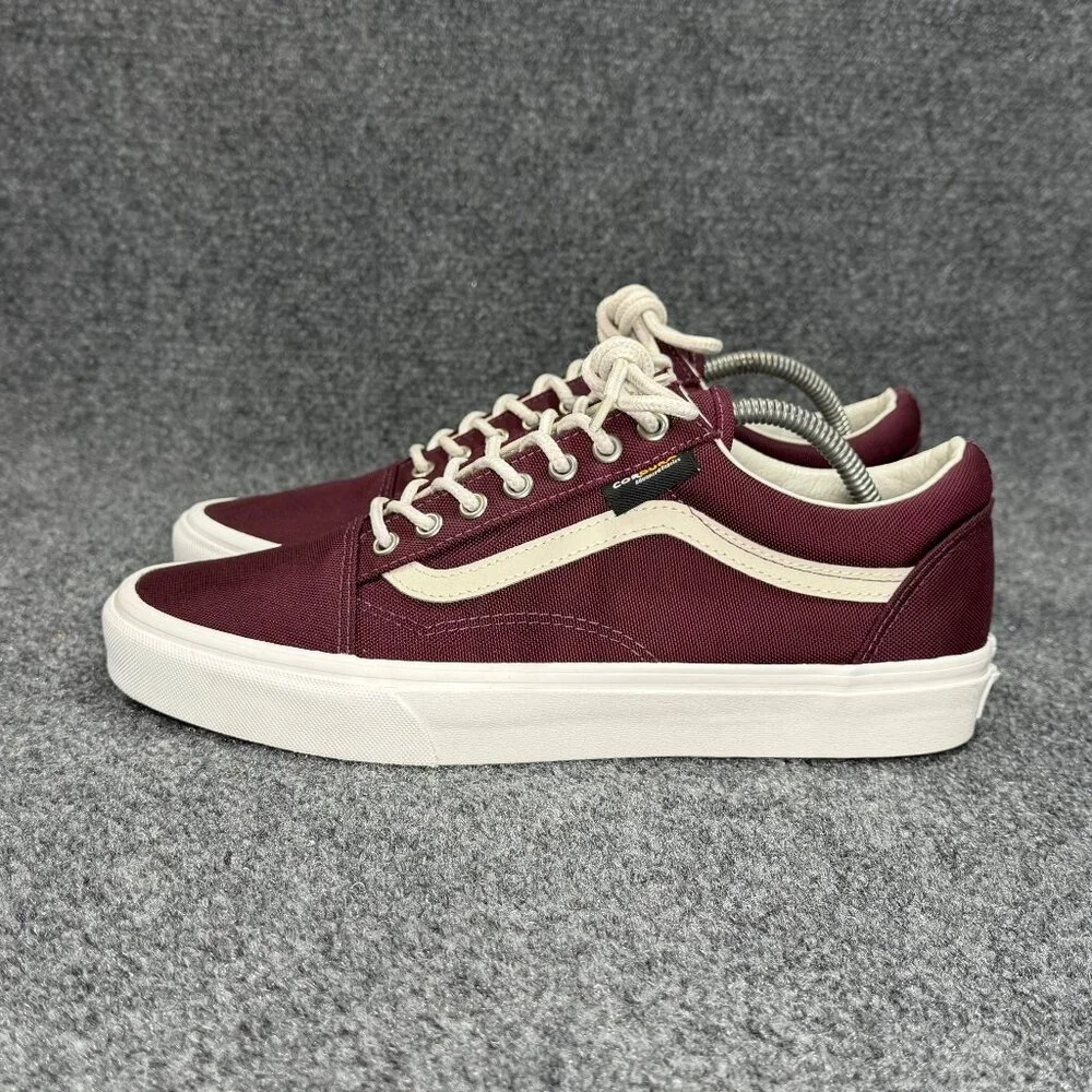 Vans Old Skool Sneakers Mens Size 10.5 Maroon Cordura Fabric Low Lace Retro Shoe